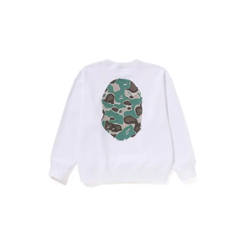 BAPE APE Head Liquid Camo Sweatshirt - White - Back