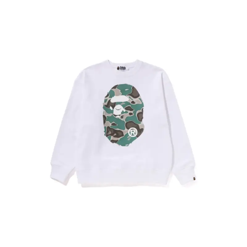 BAPE APE Head Liquid Camo Sweatshirt - White - Front