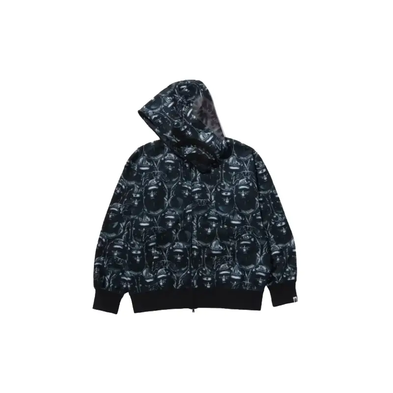 BAPE Ape Head Graffiti Shark Hoodie - Back - R-Front
