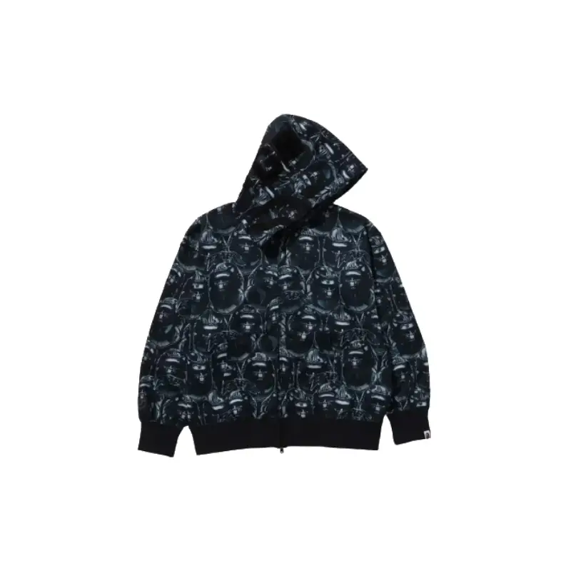 BAPE Ape Head Graffiti Shark Hoodie - Black - L-Front