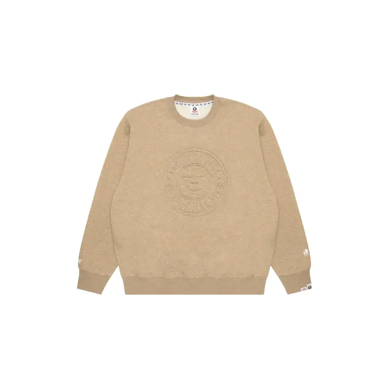 BAPE Basic crewneck Sweatshirt - Beige - Front