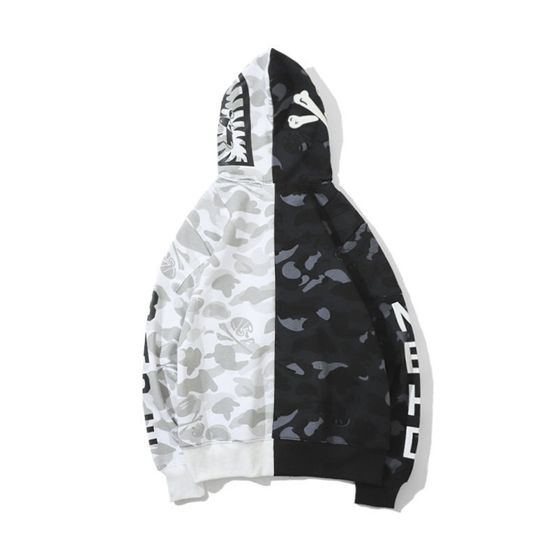 BAPE Black and White Camo Hoodie - Back