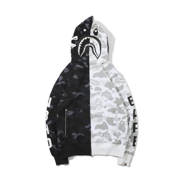 BAPE Black and White Camo Hoodie - Front