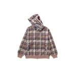 BAPE Check Pattern Shark Hoodie - R-Front