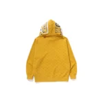 BAPE College Monogram Shark Hoodie - Back - Yellow
