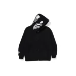 BAPE College Monogram Shark Hoodie - Black - L-Front