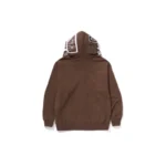BAPE College Monogram Shark Hoodie - Brown - Back