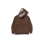 BAPE College Monogram Shark Hoodie - Brown - L-Front