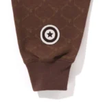 BAPE College Monogram Shark Hoodie - Brown - Sleeve