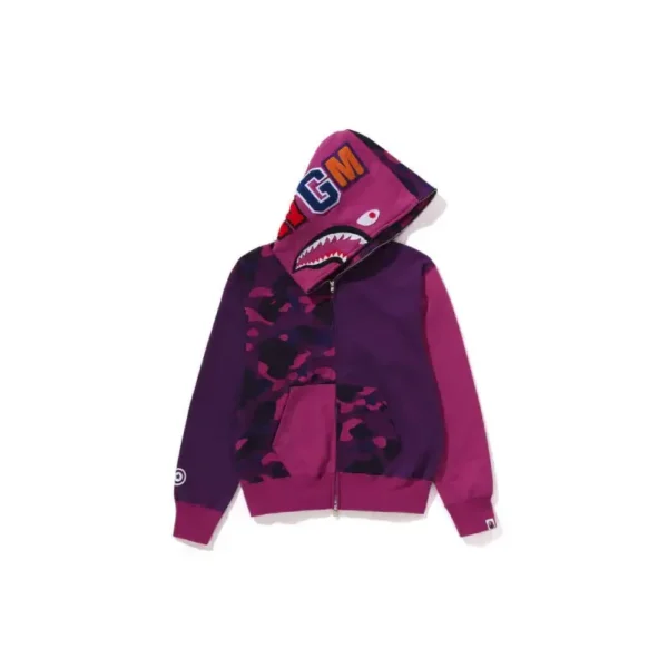 BAPE Color Camo Pattern Hoodie - Purple - L-Front
