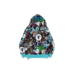 BAPE Comic Art Shark Zip Hoodie - Multi-color - Back