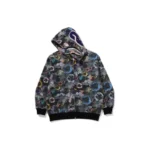 BAPE Floral Camo Shark Hoodie - Black - R-Front