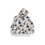BAPE Floral Camo Shark Hoodie - White - L-Front