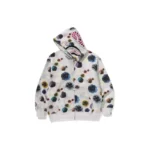 BAPE Floral Camo Shark Hoodie - White - R-Front