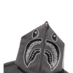 BAPE Hand Drawn Face Shark Hoodie - Grey - Hood