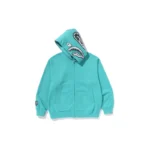 BAPE Hand Drawn Face Shark Hoodie - Sax - R-Front