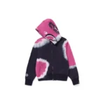 BAPE Hand Dye Shark Full Zip Hoodie - Navy-Pink - R-Front