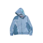 BAPE Hand Dye Shark Hoodie - Blue - Front