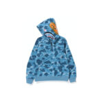 BAPE Honeycomb Camo Shark Hoodie - Blue - Right Front
