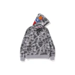 BAPE Honeycomb Camo Shark Hoodie - Grey - Left Front