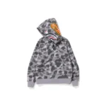 BAPE Honeycomb Camo Shark Hoodie - Grey - Right Front