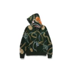 BAPE Jewels Shark Hoodie - Green -R-Front