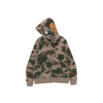BAPE Layered Line Camo Shark Hoodie - Beige - L-Front