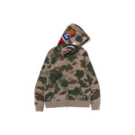 BAPE Layered Line Camo Shark Hoodie - Beige - R-Front