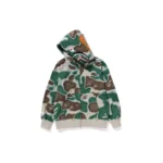 BAPE Liquid Camo Shark Hoodie - Beige-Green - R-Front