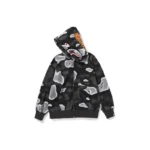 BAPE Liquid Camo Shark Hoodie - Black - R-Front