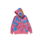 BAPE Liquid Camo Shark Hoodie - Pink - R-Front