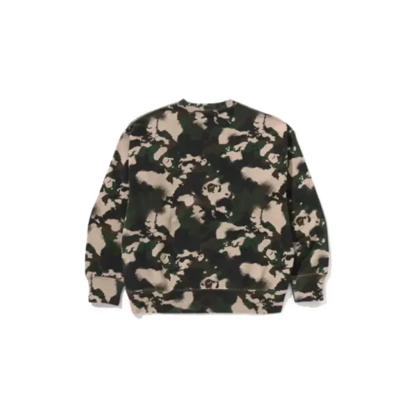 BAPE Map Camo Crewneck Sweatshirt - Army Green Camo - Back