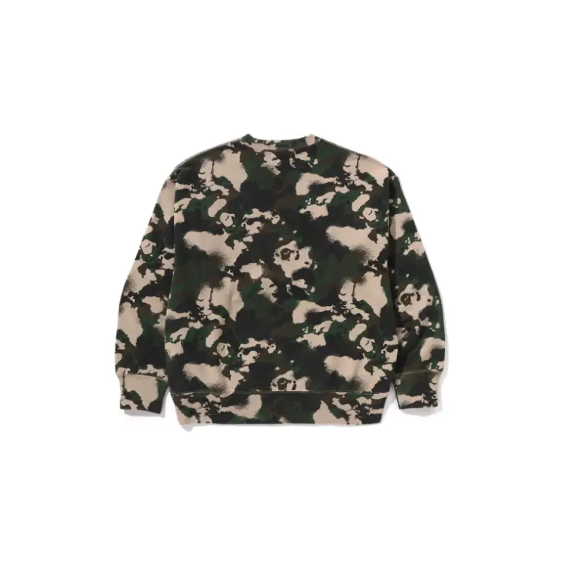 BAPE Map Camo Crewneck Sweatshirt - Army Green Camo - Back