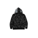 BAPE Marbling Camo Shark Hoodie - Black - Back