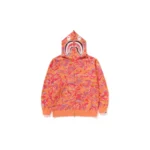 BAPE Marbling Camo Shark Hoodie - Orange - Front
