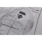 BAPE Overprinted Full Zip Hoodie - Grey - Detail