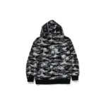 BAPE Palm Tree Camo Shark Hoodie - Black - Back