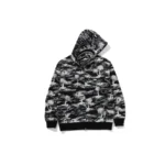 BAPE Palm Tree Camo Shark Hoodie - Black - L-Front