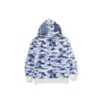 BAPE Palm Tree Camo Shark Hoodie - White - Back