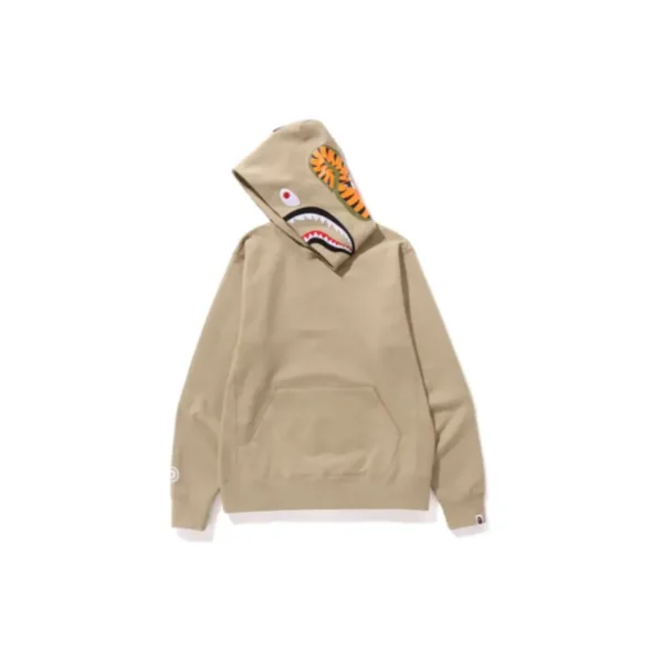 BAPE Shark Pullover Hoodie - Beige - R-Front