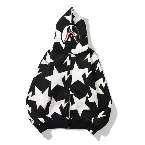 BAPE Star Camo Shark Hoodie - Black - Front