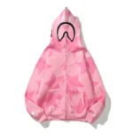 BAPE Star Camo Shark Hoodie - Pink - Front
