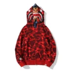 BAPE Tiger Shark 21ss Hoodie - Red - Front