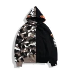 BAPE Tiger Shark Camo Hoodie - Black - Front