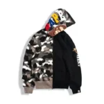 BAPE Tiger Shark Camo Hoodie - Black - Front - Left