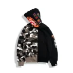 BAPE Tiger Shark Camo Hoodie - Black - Front - Right