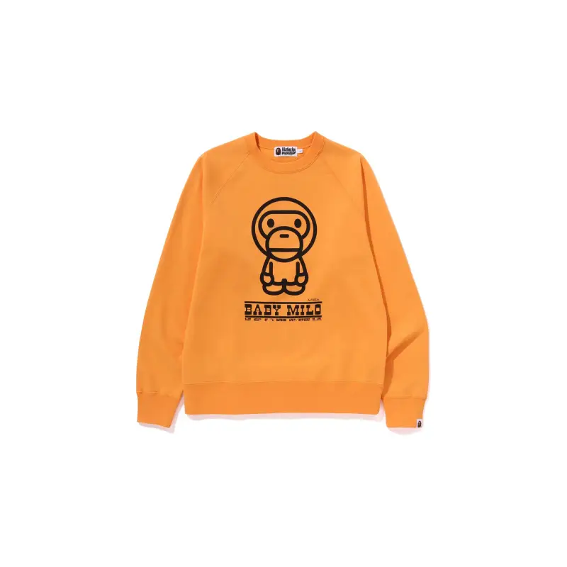 BAPE x Baby Milo Crewneck Sweatshirt - Orange - Front
