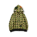 BAPE x Coach Shark Hoodie - Army Green - Front