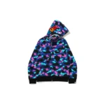 BAPE x Kid Cudi Shark Hoodie - Black-Camo - L-Front