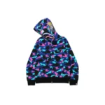 BAPE x Kid Cudi Shark Hoodie - Black-Camo - R-Front